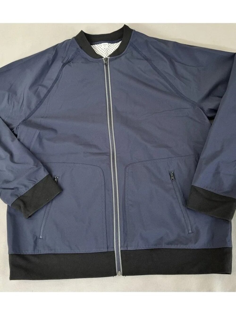 Old Navy Active Navy Blue Full Zip Long Sleeve Bomber Jacket Men's